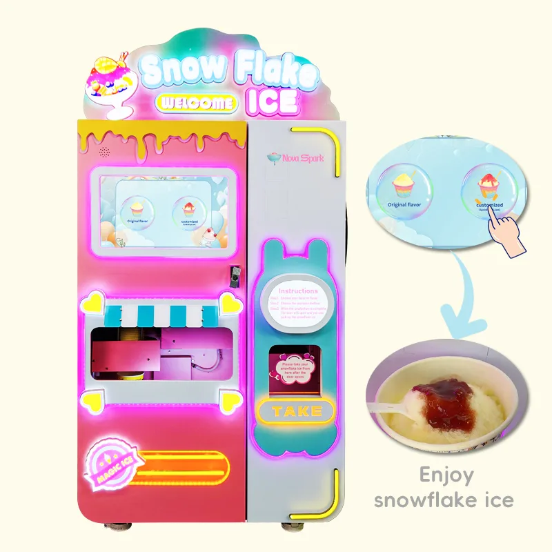 Korean bingsu snowflake ice being served