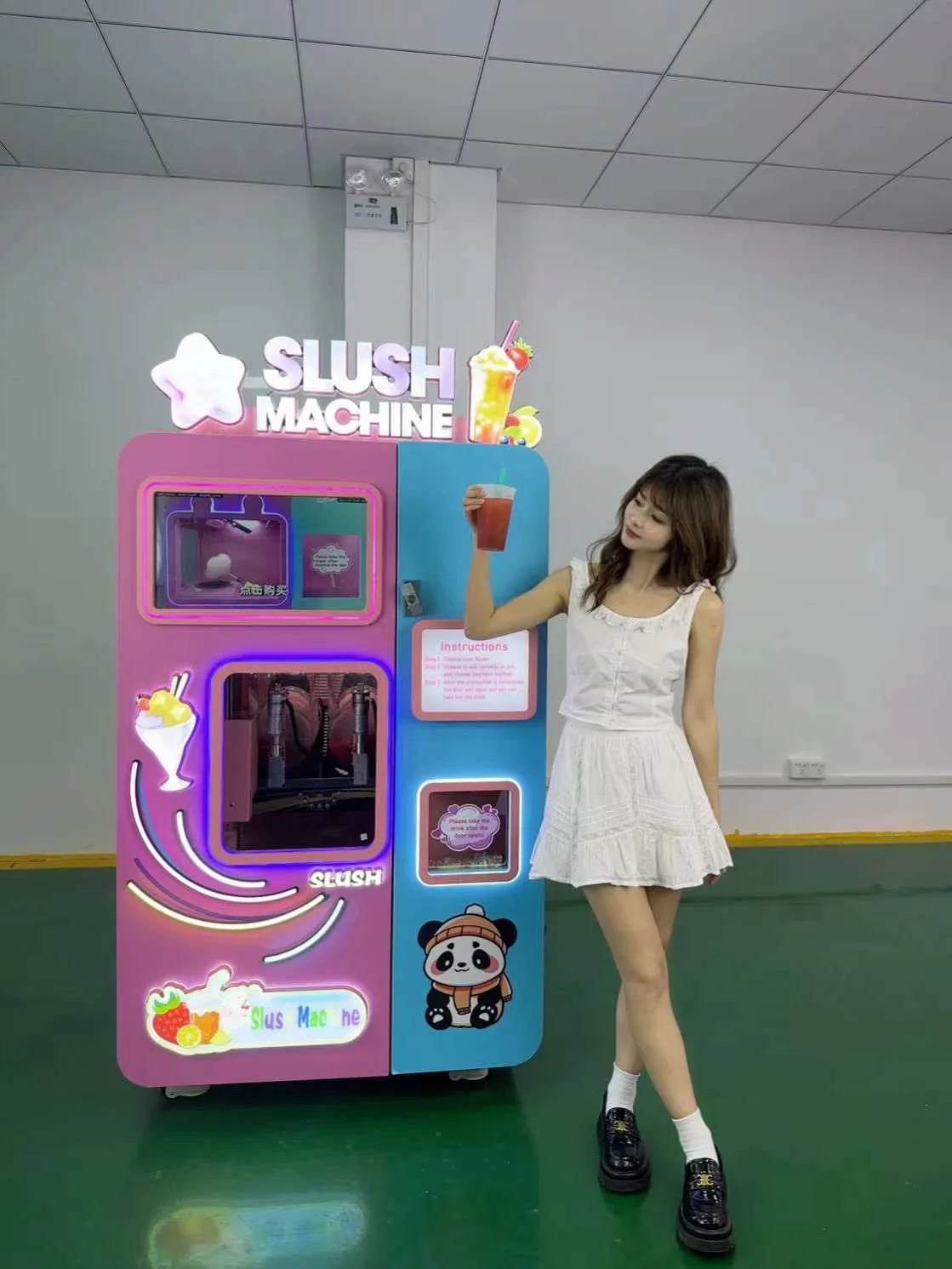 Slush machine colourful display