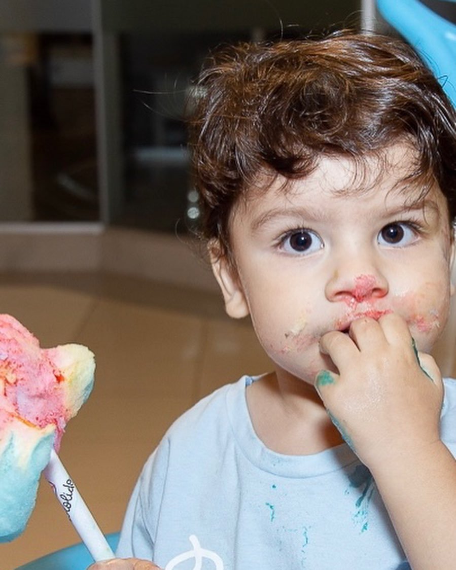 Customer enjoying cotton candy