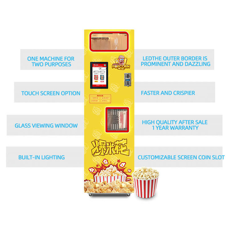 Popcorn vending machine side view