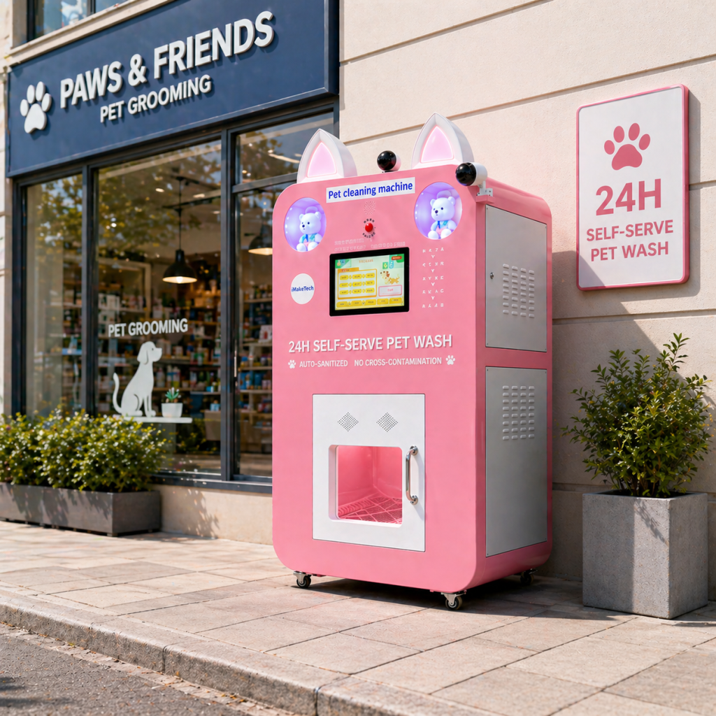 Nova Vending pet wash machine at grooming salon
