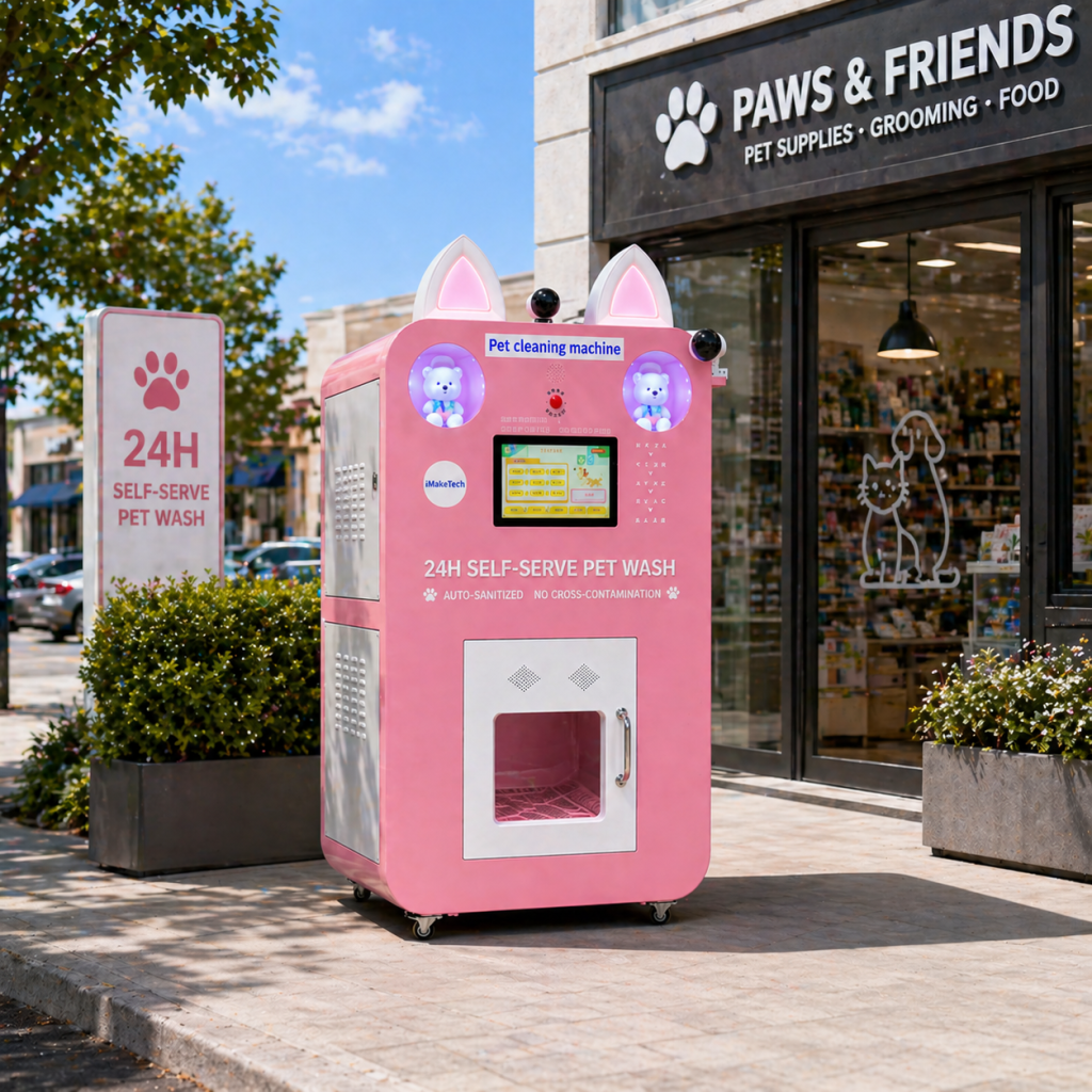 Nova Vending pet wash machine at pet shop