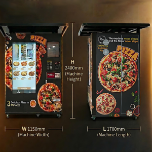Nova Vending Pizza-Automat mit 2400 mm Höhe, 1150 mm Breite und 1700 mm Länge für automatisierten Pizza-Verkauf