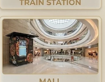 Nova Vending pizza machine at Shopping Mall
