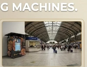 Nova Vending pizza machine at Train Station