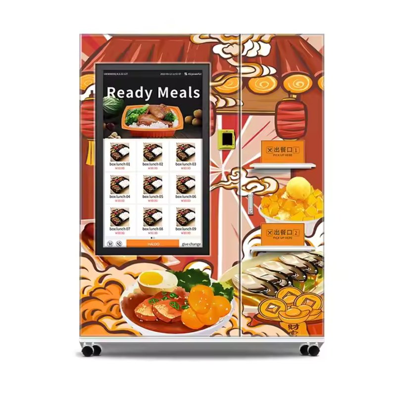 Cold chain meal dispenser side view