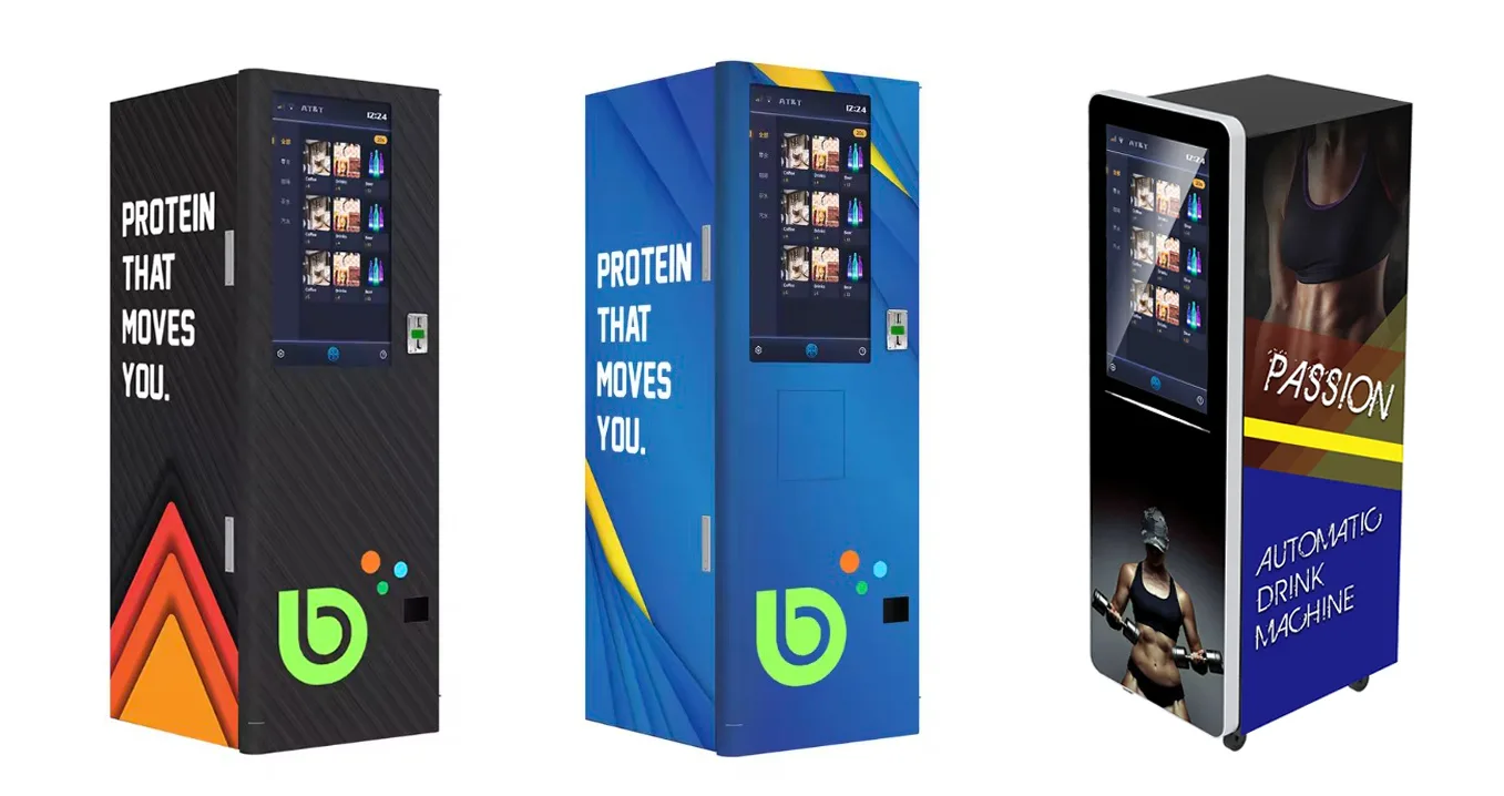 Protein vending machine side profile